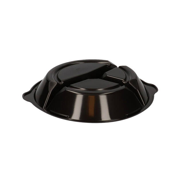176394 - Menubak PP Pearl L3 rond 3-vaks ø 250 x 42 mm - zwart 590/327/238 cc