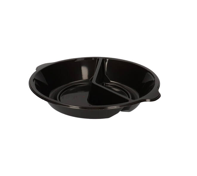 176395 - Menubak PP Pearl L2 rond 2-vaks ø 250 x 42 mm - zwart 750/490 cc