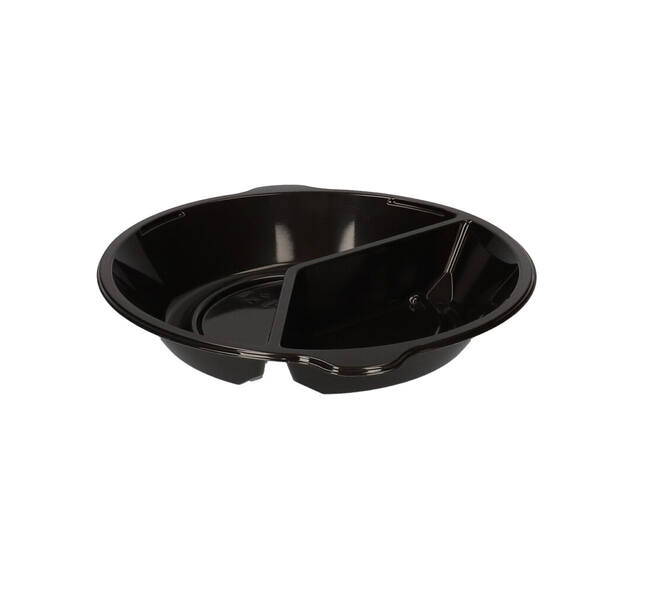 176395 - Menubak PP Pearl L2 rond 2-vaks ø 250 x 42 mm - zwart 750/490 cc