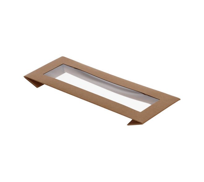 188102 - Deksel Karton/PLA  SL Brick 225 x 85 x 30 mm + Venster tbv Viking Box 188100 - naturel