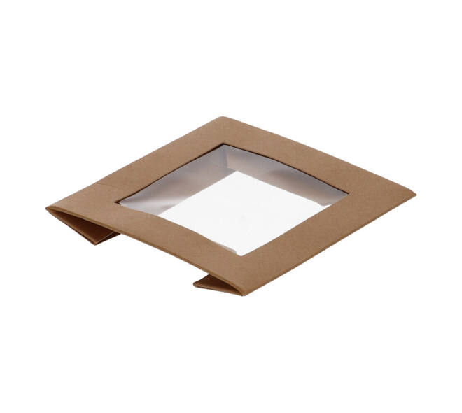202878 - Deksel Karton/PLA Cube 113 x 113 x 29 mm + Venster tbv Viking Box 188112 - naturel