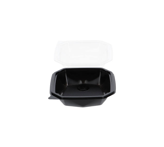 188018 - Octaview APET 150 x150 x 70 mm 400 cc zwart + deksel transparant