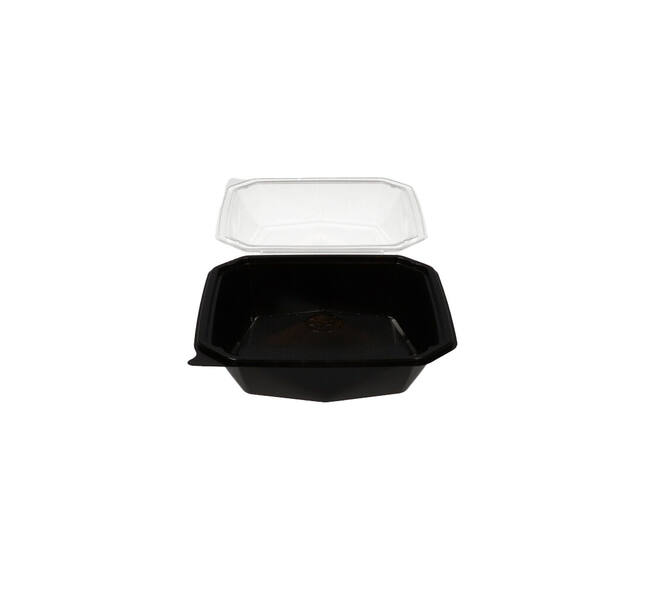 188020 - Octaview APET 185 x185 x 90 mm 800 cc zwart + deksel transparant