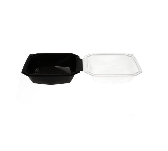 188020 - Octaview APET 185 x185 x 90 mm 800 cc zwart + deksel transparant