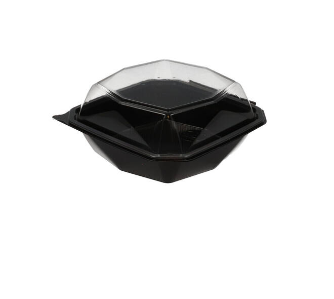 188020 - Octaview APET 185 x185 x 90 mm 800 cc zwart + deksel transparant