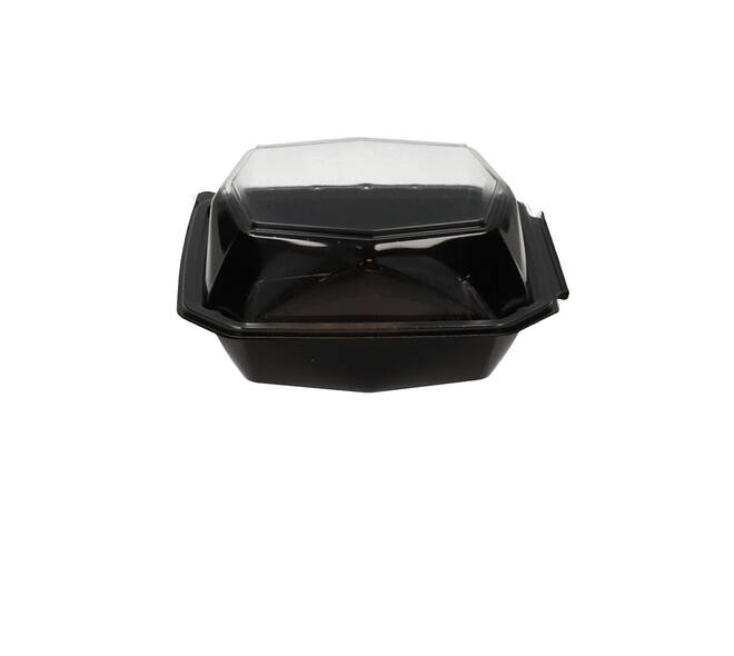 188020 - Octaview APET 185 x185 x 90 mm 800 cc zwart + deksel transparant