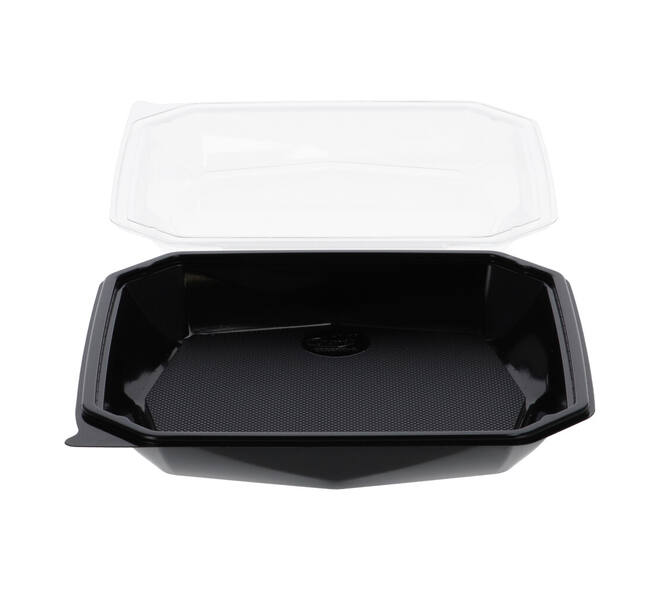 188021 - Octaview APET 225 x 225 x 65 mm 925 cc zwart + deksel transparant
