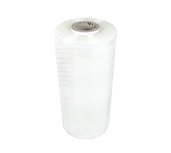Stretchfolie LLDPE 50 cm x 1511 mtr transparant 300% rek - 23 my  machinerol