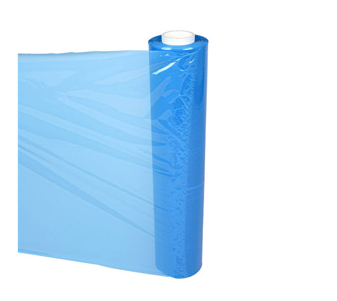 Stretchfolie LLDPE 50 cm x 300 mtr blauw 20 my handrol
