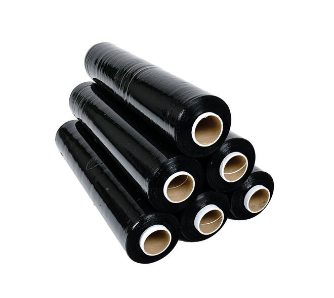 Stretchfolie LLDPE 50 cm x 300 mtr zwart 23 my handrol