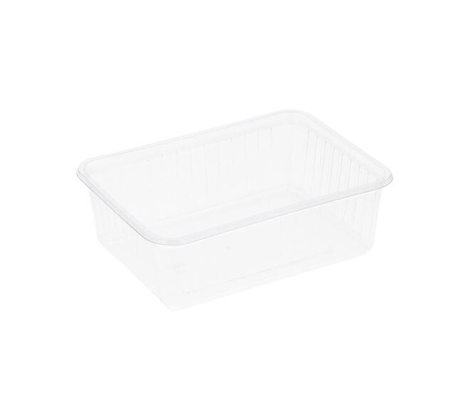 Bak PET 183 x 135 x 63 mm transparant 1000 ml rechthoekig