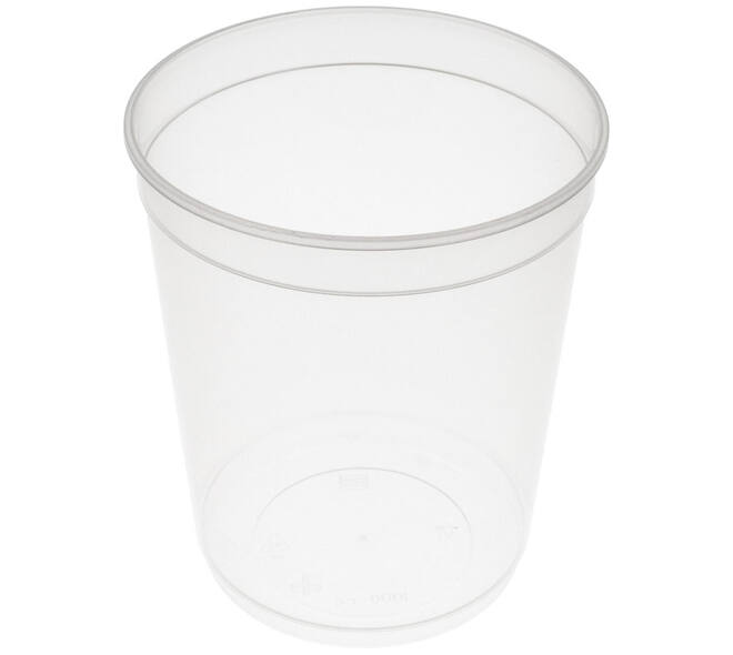 Bak PP ø115/138 transparant 1000 ml rond spuitgiet