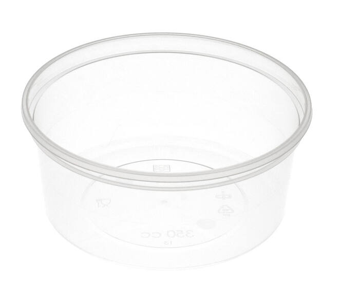 Bak PP ø115/50 transparant 350 ml rond spuitgiet