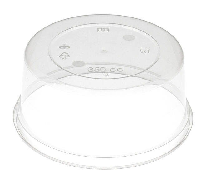 Bak PP ø115/50 transparant 350 ml rond spuitgiet