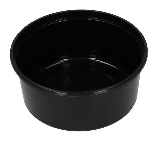 Bak PP ø115/50 zwart 350 ml rond spuitgiet