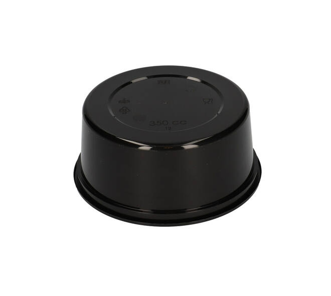 Bak PP ø115/50 zwart 350 ml rond spuitgiet