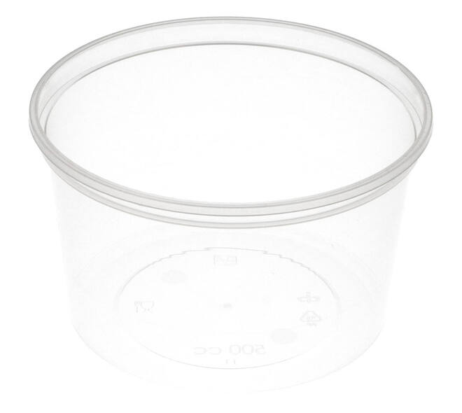 Bak PP ø115/70 transparant 500 ml rond spuitgiet