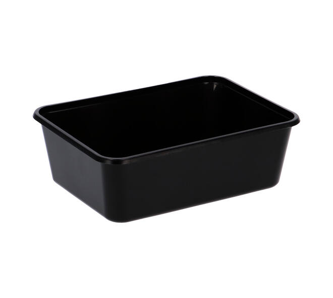 Bak PP 182 x 135 x 65 mm zwart 1000 ml rechthoekig spuitgiet
