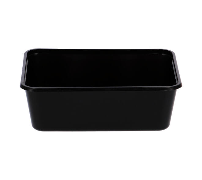 Bak PP 182 x 135 x 65 mm zwart 1000 ml rechthoekig spuitgiet