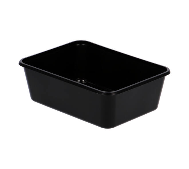 Bak PP 182 x 135 x 65 mm zwart 1000 ml rechthoekig spuitgiet