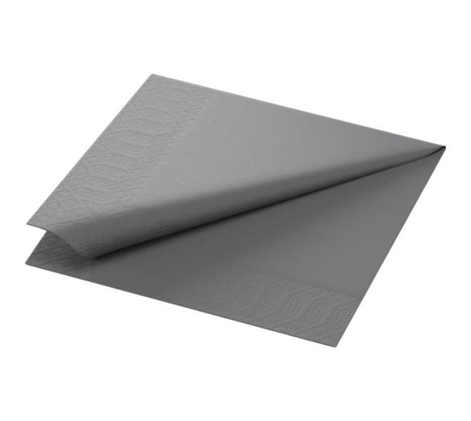 156902 - Servet 33 x 33 cm tissue 2 lgs 1/4 vouw granite grey