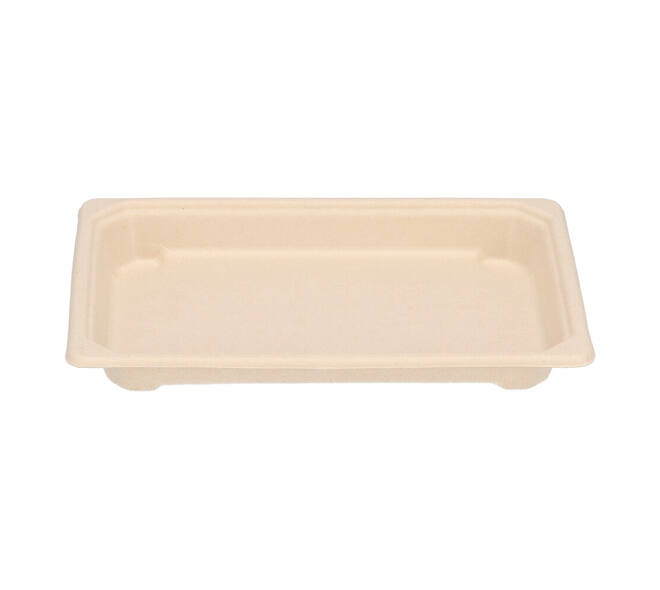 196727 - Tray Sushi bagasse 184 x 128 x 22 mm small bruin