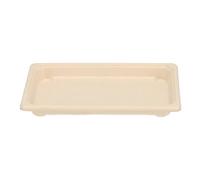 196728 - Tray Sushi Bagasse 215 x 135 x 22 mm medium bruin