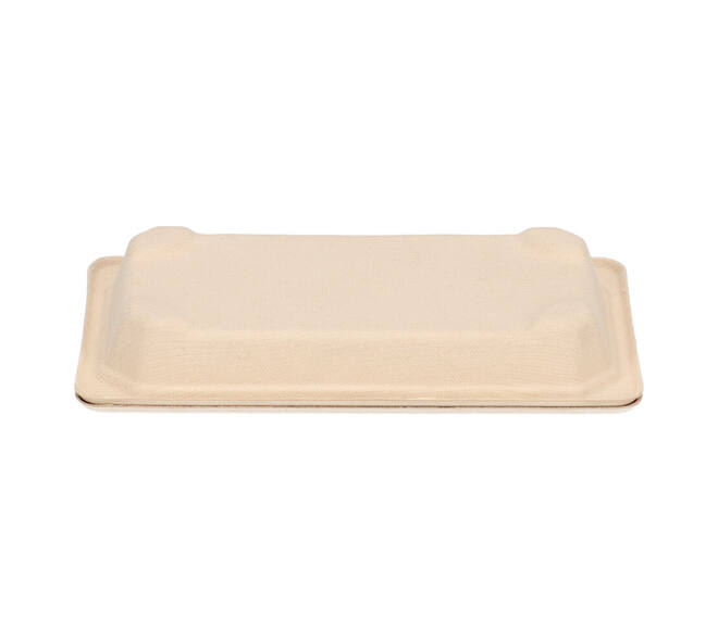 196731 - Tray Sushi bagasse 165 x 92 x 22 mm slim short bruin