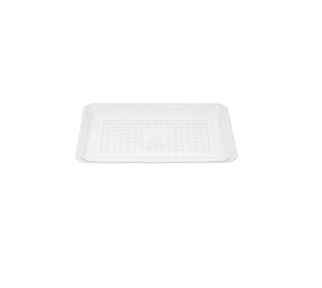 Vleesschaal PET 12,5 x 18 cm transparant ruit rechthoekig