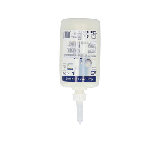 420701 - Vloeibare zeep 1 liter wit extra mild TORK