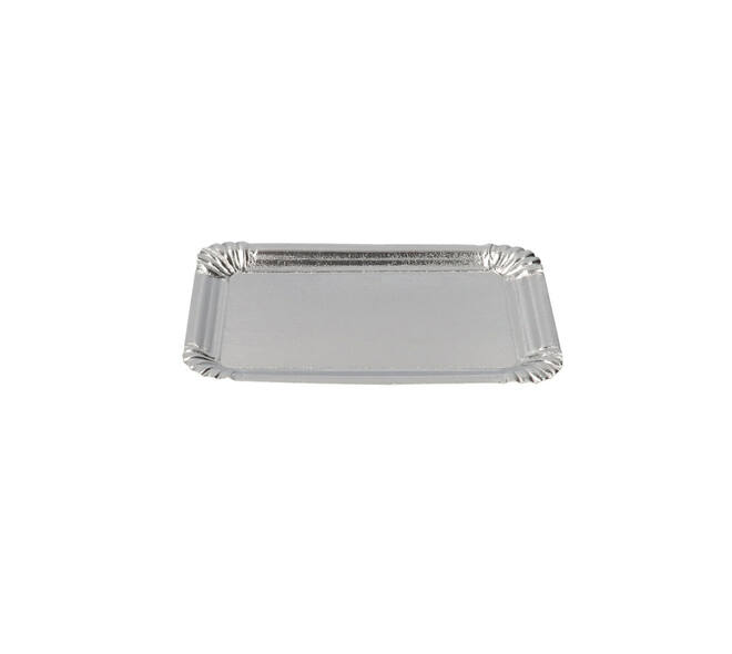 Gevoerd schaaltje 12 x 18 cm alu - zilver