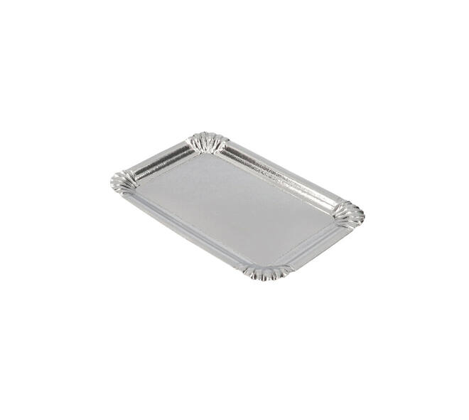 Gevoerd schaaltje 12 x 18 cm alu - zilver