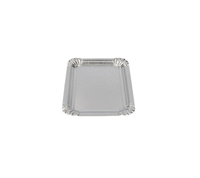Gevoerd schaaltje 12 x 18 cm alu - zilver
