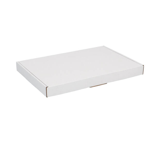 Brievenbusdoos 310 x 220 x 28 mm wit/bruin enkel golf - A4 - 322 610 350