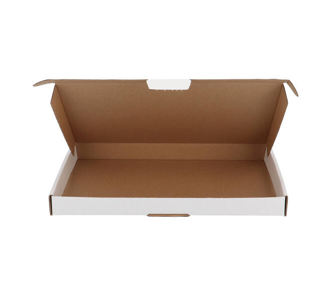 Brievenbusdoos 310 x 220 x 28 mm wit/bruin enkel golf - A4 - 322 610 350