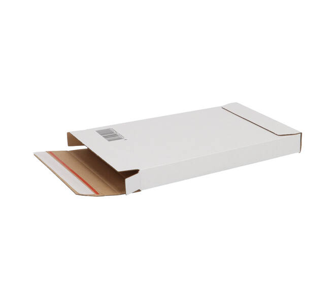 Brievenbusdoos 260 x 170 x 28 mm wit/bruin enkel golf met zelfklevende sluiting  - A5+ - 211 103 125