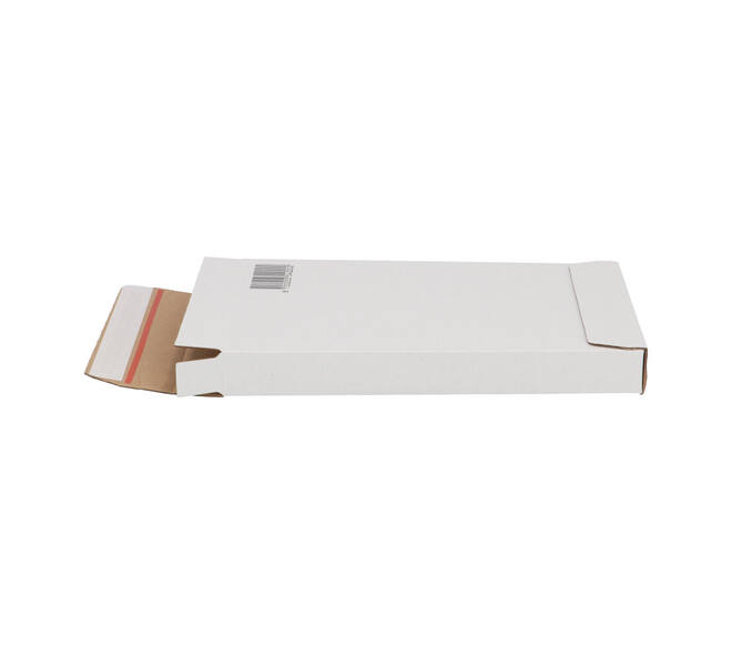 Brievenbusdoos 260 x 170 x 28 mm wit/bruin enkel golf met zelfklevende sluiting  - A5+ - 211 103 125