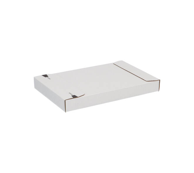 Brievenbusdoos 260 x 170 x 28 mm wit/bruin enkel golf met zelfklevende sluiting  - A5+ - 211 103 125