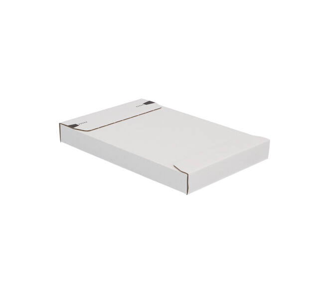 Brievenbusdoos 260 x 170 x 28 mm wit/bruin enkel golf met zelfklevende sluiting  - A5+ - 211 103 125