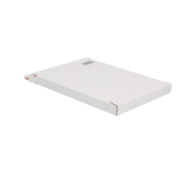 Brievenbusdoos 350 x 250 x 28 mm wit/bruin enkel golf met zelfklevende sluiting  - A4+ - 211 103 225