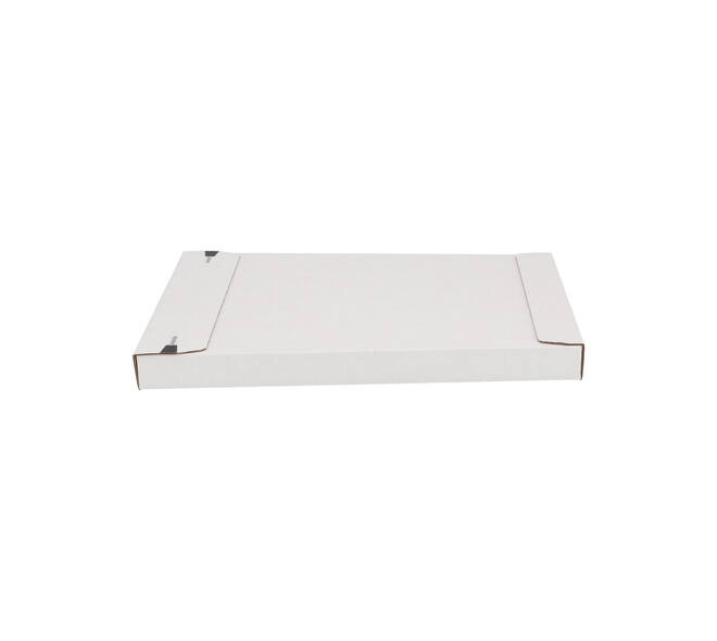 Brievenbusdoos 350 x 250 x 28 mm wit/bruin enkel golf met zelfklevende sluiting  - A4+ - 211 103 225