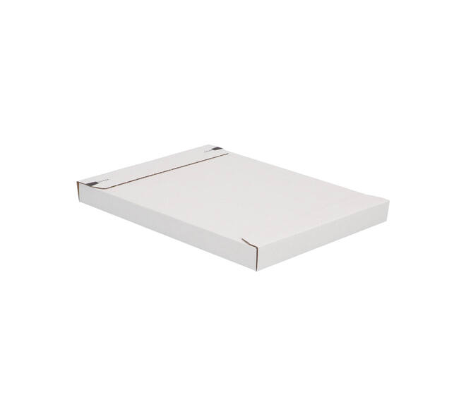 Brievenbusdoos 350 x 250 x 28 mm wit/bruin enkel golf met zelfklevende sluiting  - A4+ - 211 103 225