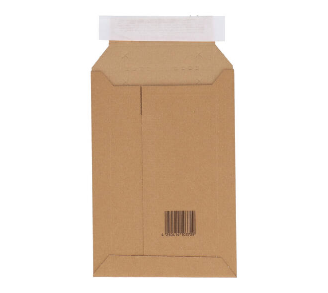 Golfkartonenvelop 187 x 272 mm bruin/bruin enkel golf opening korte zijde - A5 - 210 100 325
