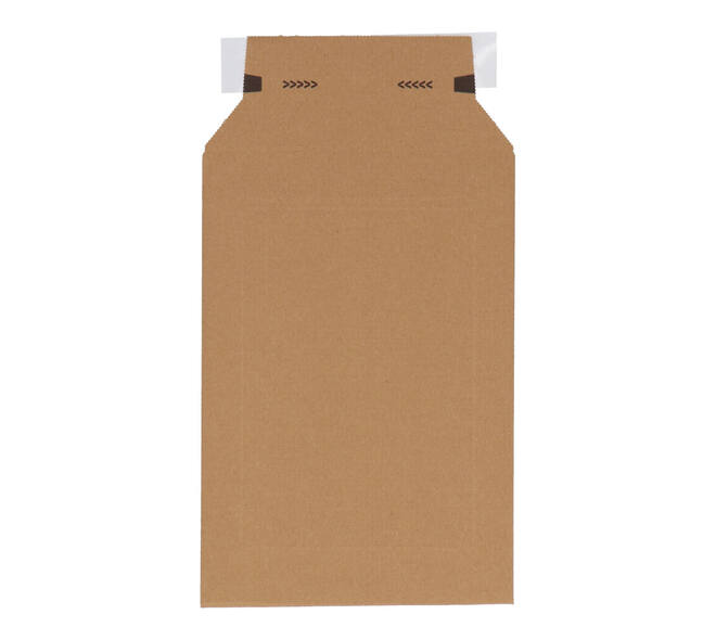 Golfkartonenvelop 187 x 272 mm bruin/bruin enkel golf opening korte zijde - A5 - 210 100 325
