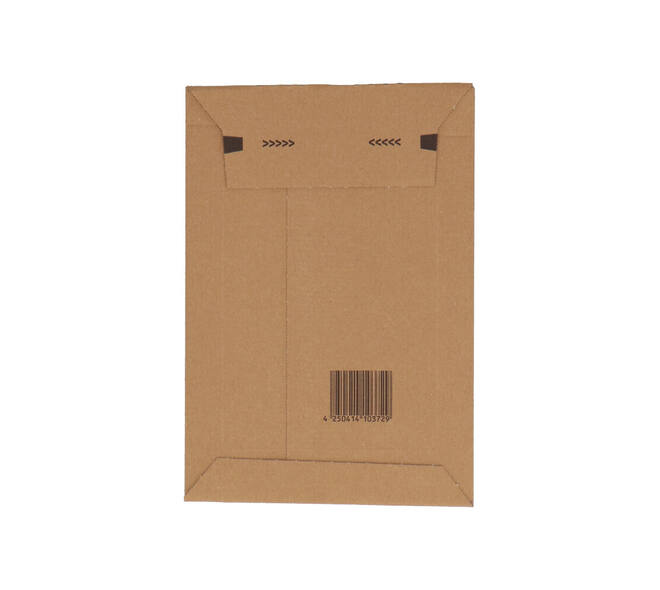 Golfkartonenvelop 187 x 272 mm bruin/bruin enkel golf opening korte zijde - A5 - 210 100 325