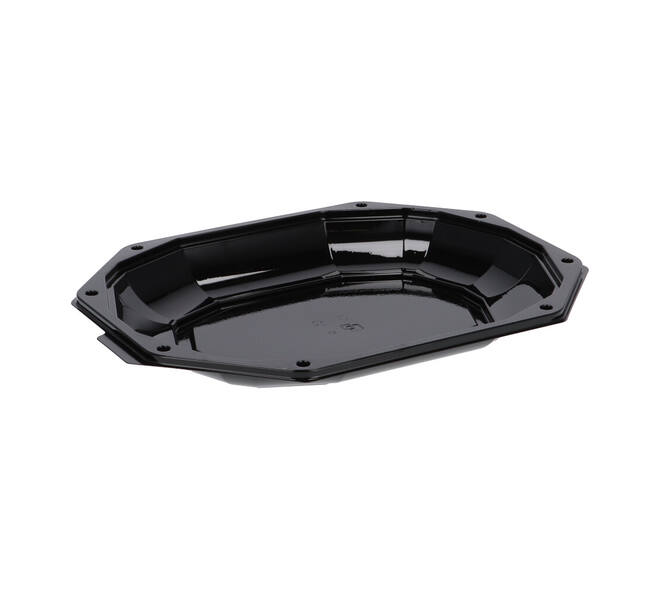 Cateringschaal APET CS 335/250 zwart 8-hoekig