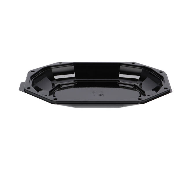 Cateringschaal APET CS 335/250 zwart 8-hoekig