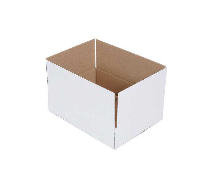 Doos 330 x 246 x 85 mm wit/bruin enkelgolf fefco 0201
