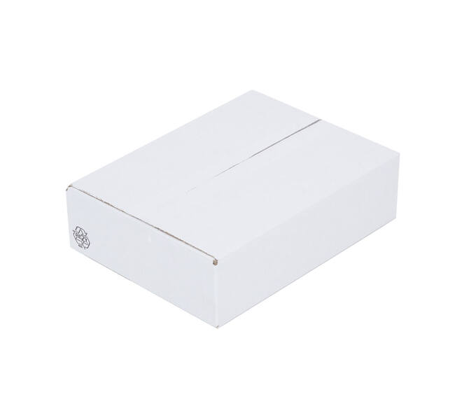 Doos 330 x 246 x 85 mm wit/bruin enkelgolf fefco 0201