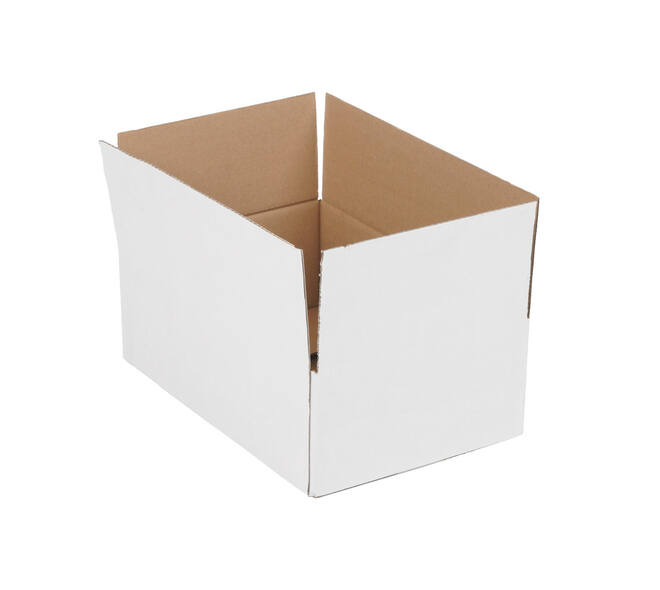 Doos 360 x 240 x 120 mm  wit/bruin enkelgolf fefco 0201
